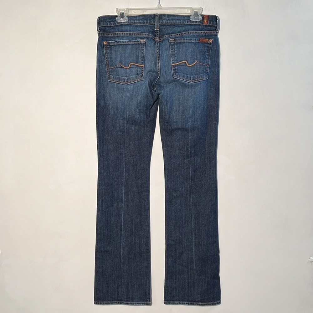 7 For All Mankind Women's Boot Cut Jeans in Medium Blue - Picture 4 of 16